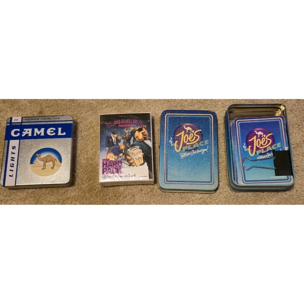Camel Joe's Place & Hard Pack Playing Cards Tin‎ Lot • 1991 1994 RJRTC